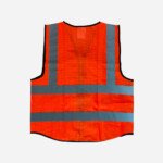 120GSM, FABRIC/MESH MULTI POCKET ZIPPERED ORANGE SPARTAN GUARD SAFETY VEST