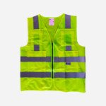 120GSM, MULTIPOCKET/ZIPPERED GREEN SPARTAN GUARD SAFETY VEST