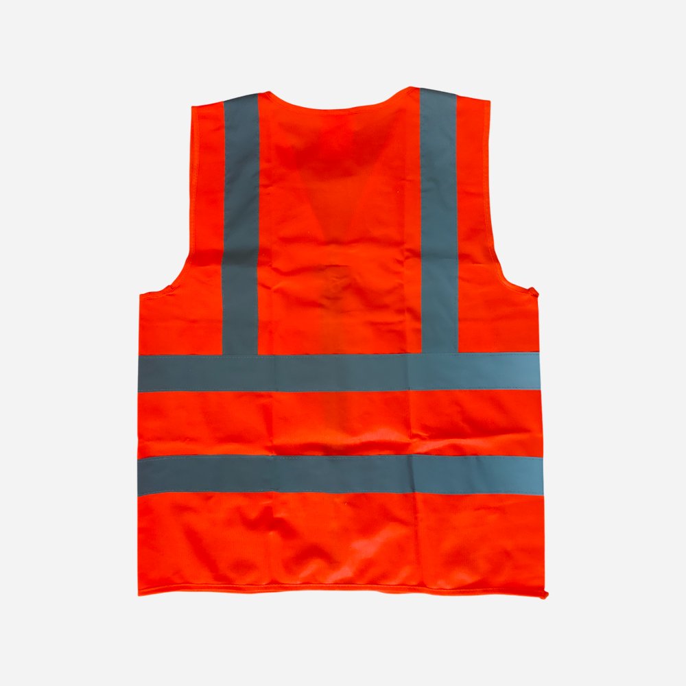 120GSM, MULTIPOCKET/ZIPPERED ORANGE SPARTAN GUARD SAFETY VEST - Image 2